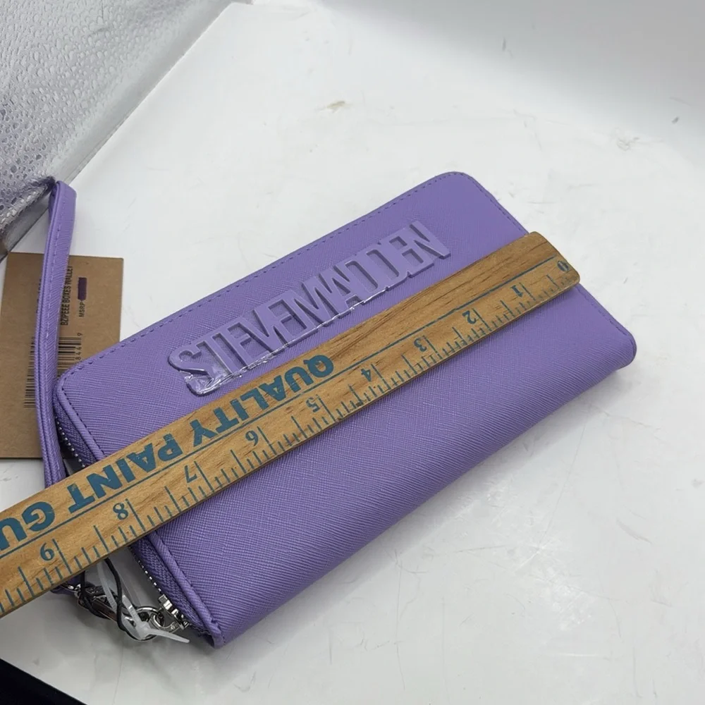 NWT Steve Madden Purple Wristlet Bzipeee Boxed Wallet Clutch Zip Around ID Card - Picture 15 of 16